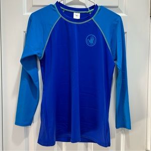 Body Glove Long Sleeve Rash Guard Blue Color Block Women’s XL